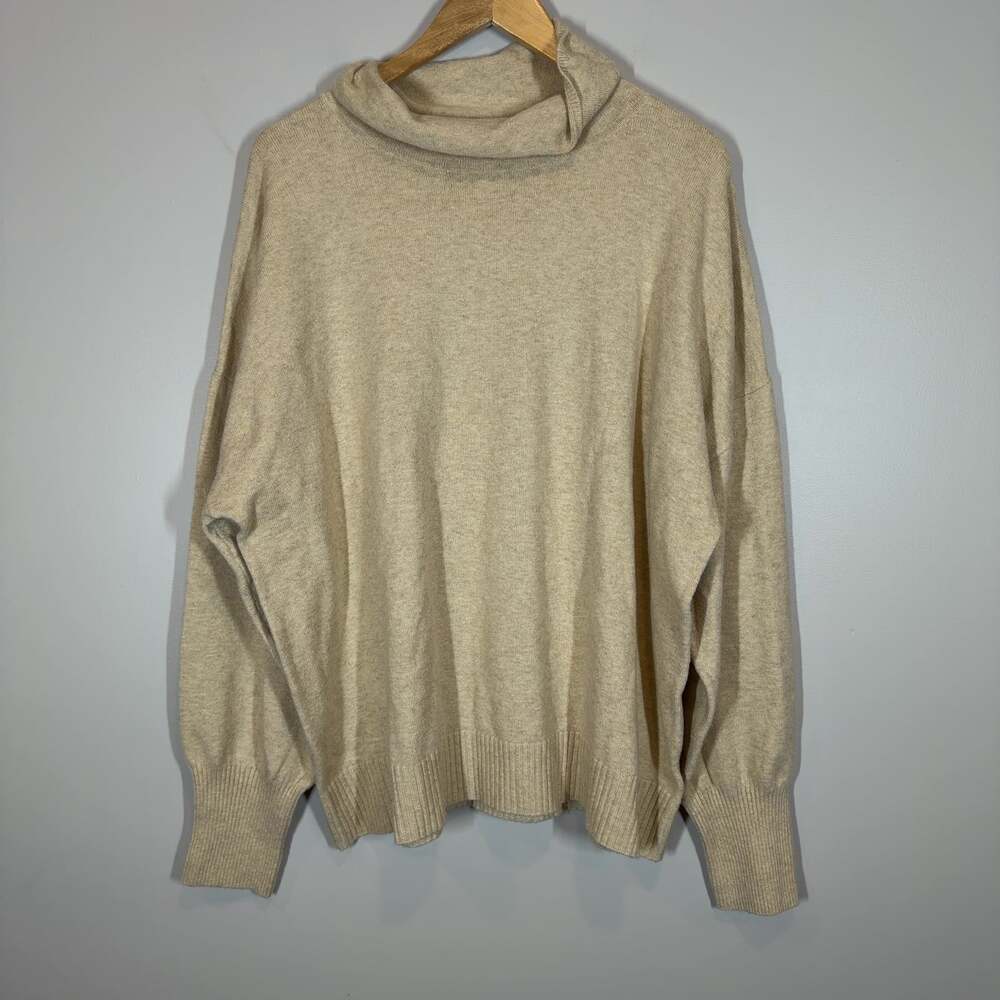 Gap Women's Beige Turtleneck Sweater Size XXL Long Sleeve Knit Pullover